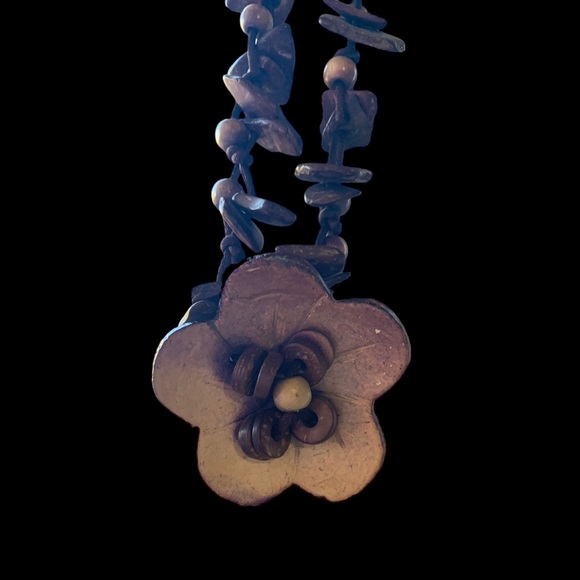 Belt/Necklace Coconut Shell Bead Flower Boho Bohemian Hippie Tropical Jewelry - Picture 7 of 14